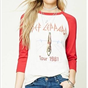 Def Leppard 1981 Tour High and Dry Baseball Tee